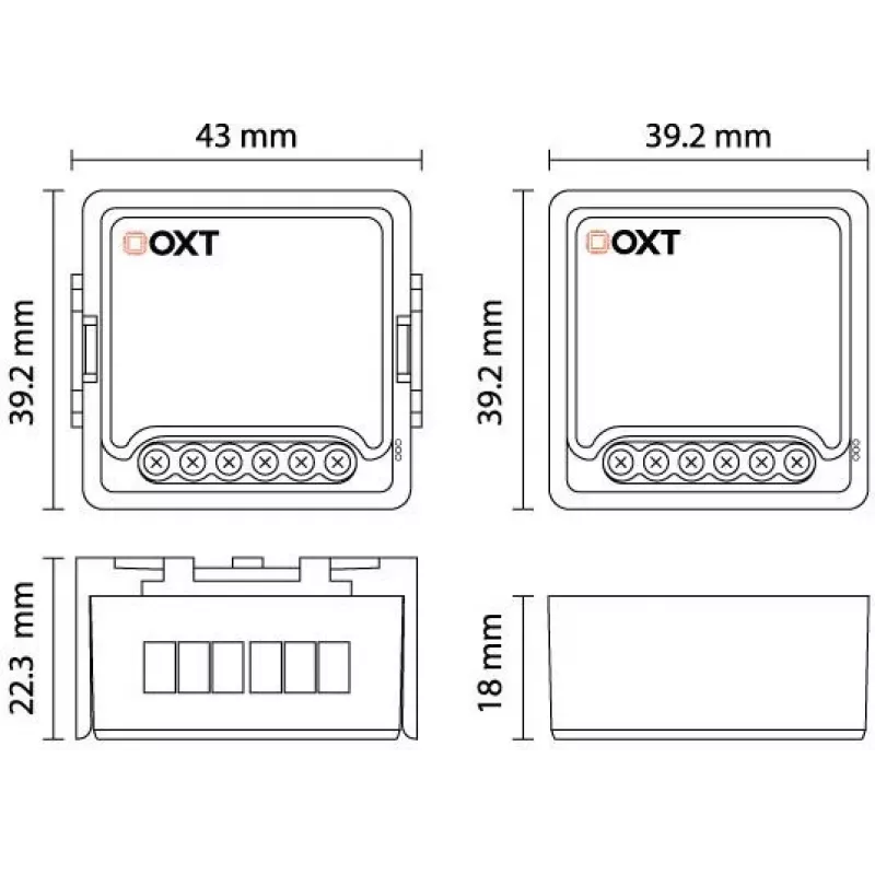 OXT T260P Módulo Relé Inteligente 1 Canal 16A com Monitorização de Potência, ZigBee 3.0, Compatível com Tuya