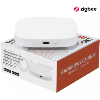 OXT T165 Sensor de Presença e Luminosidade Radar de Ondas Milimétricas USB ZigBee Tuya