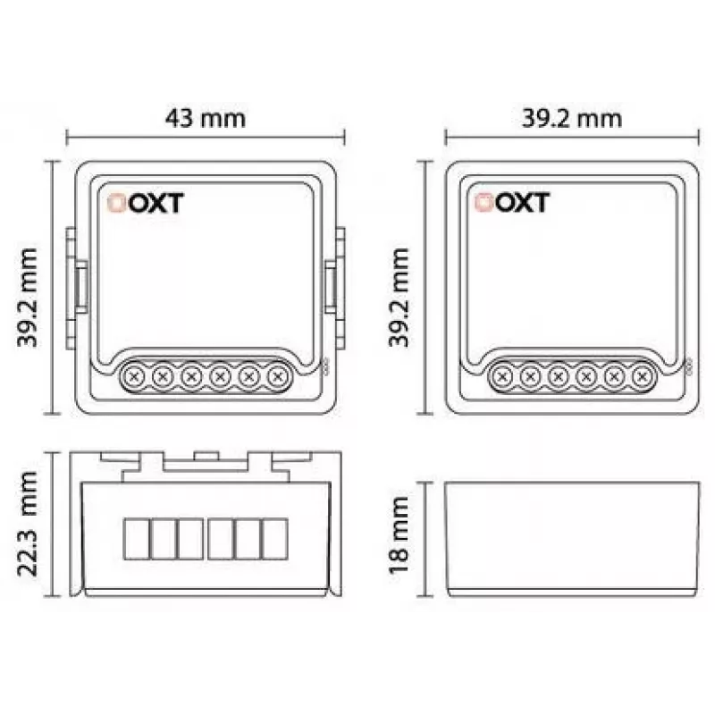 OXT Módulo Controlador de Estores e Persianas Inteligente Mini WiFi+RF Tuya T229