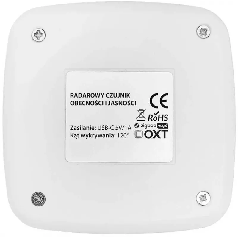 OXT T155 Sensor de Presença Radar de Ondas Milimétricas 24GHz com Sensor de Luminosidade, USB WiFi Tuya Smart