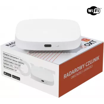 OXT T155 Sensor de Presença Radar de Ondas Milimétricas 24GHz com Sensor de Luminosidade, USB WiFi Tuya Smart
