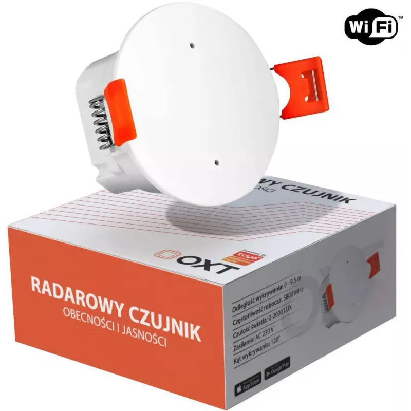 OXT T150 Sensor de Presença e Luminosidade Radar mmWave 230V WiFi Tuya Smart Life