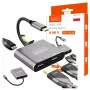 ZENWIRE Hub USB-C 4-em-1 Adaptador 2x HDMI 4K USB 3.0 Cinzento Espacial BYL-2309