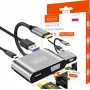 ZENWIRE Adaptador Hub USB-C Multiportas 4-em-1 HDMI 4K VGA USB-A Cinzento Space BYL-2310