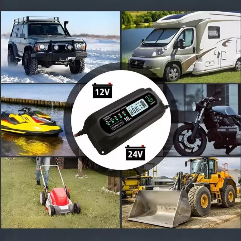 ZENWIRE JMD-10 Carregador de Bateria Inteligente para Automóvel 12V 24V 10A com Função de Reparação