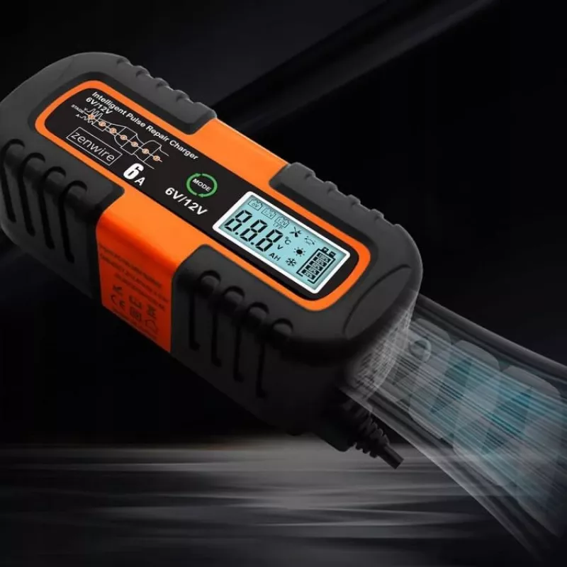 ZENWIRE JMD-6S Carregador de Bateria Inteligente 6V/12V 6A com Função de Reparação para Baterias AGM GEL Chumbo-Ácido