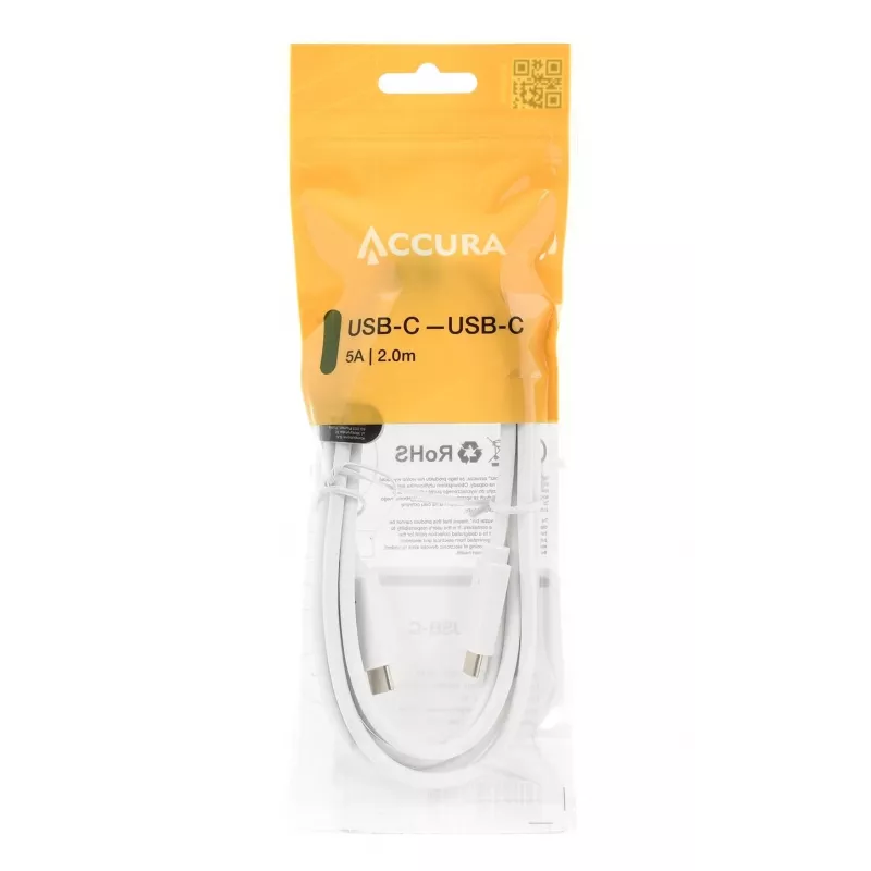 Accura Cabo USB-C para USB-C 2,0 m 100 W Branco