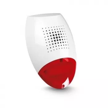 SATEL SP-500 R Sirene exterior com fio com luz intermitente, caixa vermelha, LED branco