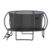 Trampolim MERACH MR-2429B2, 3,6 m (12 ft) com rede de segurança e escada, preto/azul