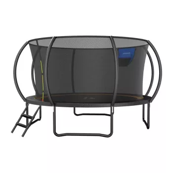 Trampolim MERACH MR-2429B2, 3,6 m (12 ft) com rede de segurança e escada, preto/azul
