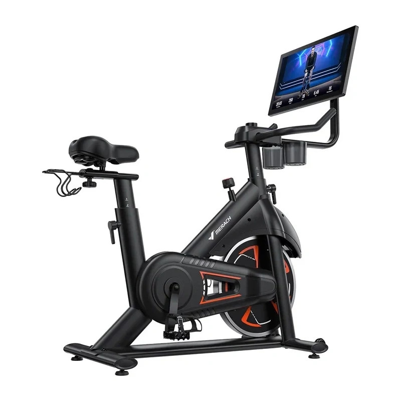 Bicicleta estática MERACH MR-S36B3 - bicicleta vertical magnética com Bluetooth, ecrã LCD, transmissão por correia, volante de inércia de 6 kg, peso máximo do utilizador 120 kg