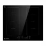 Placa de indução AMZCHEF CE-FS-I72S-FFDD06, 4 zonas, 7200W, controlo tátil, de encastrar, vitrocerâmica preta