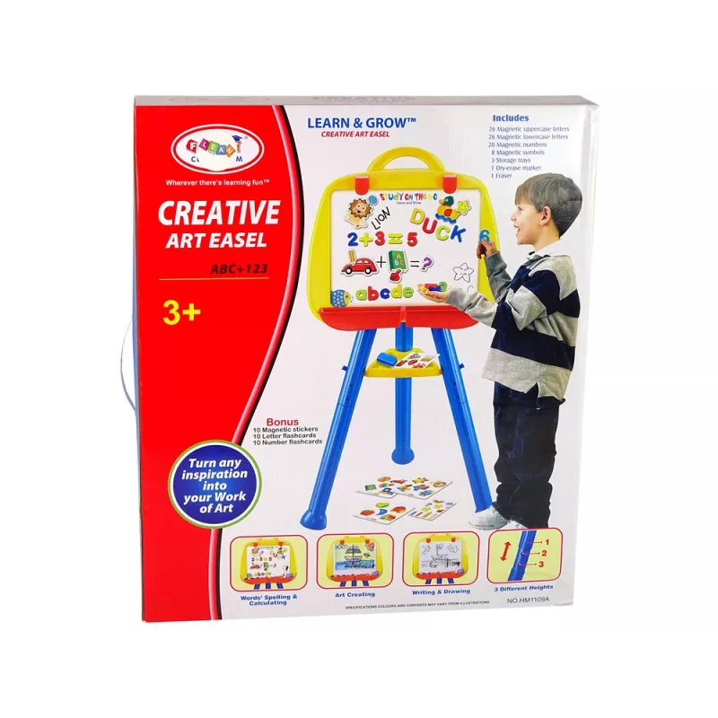 Quadro branco magnético de pé LEAN TOYS 1200x900mm frente e verso 360° rotativo