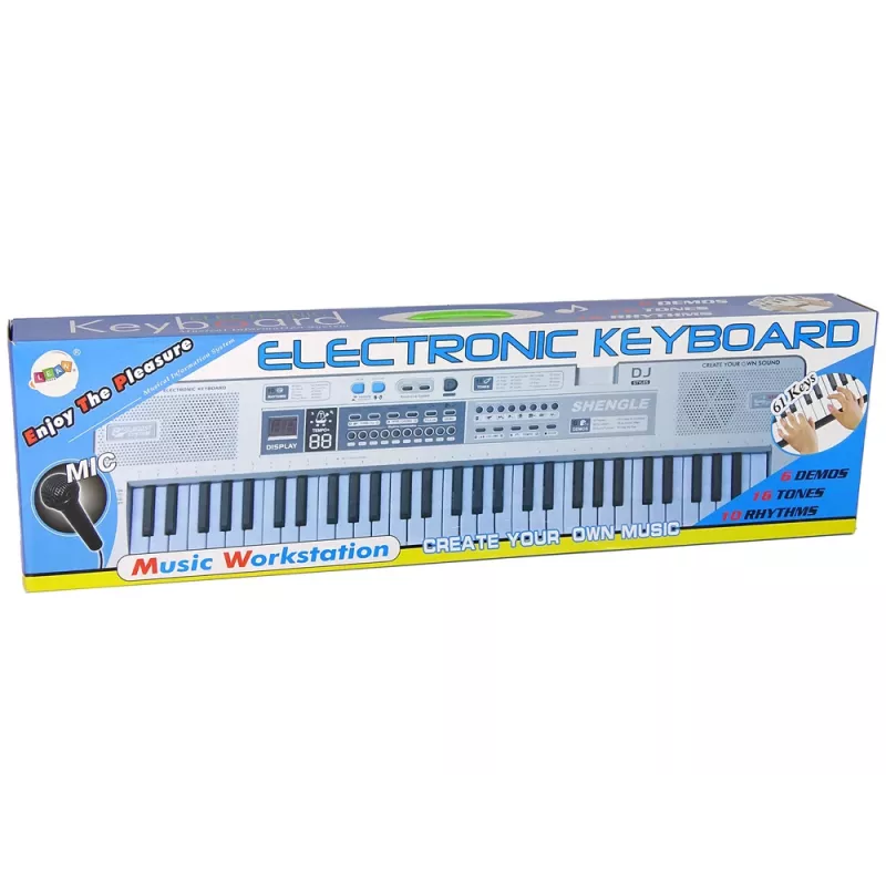 LEAN TOYS Teclado MQ-6110 Órgão com Microfone 61 Teclas