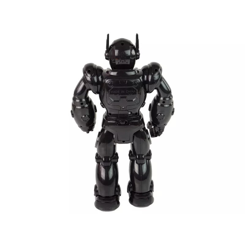 LEAN TOYS Robô Interativo com Função de Caminhar, Som e Luz, Preto
