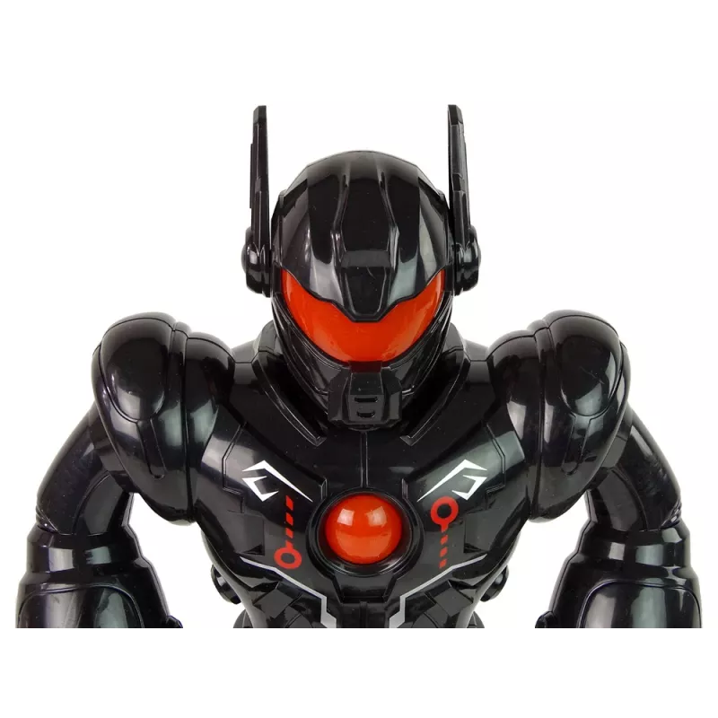 LEAN TOYS Robô Interativo com Função de Caminhar, Som e Luz, Preto