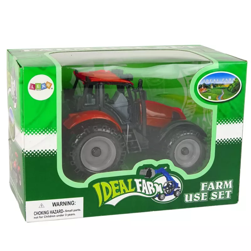 LEAN TOYS Trator Pequeno com Capô Rebativel, Vermelho, 13 cm