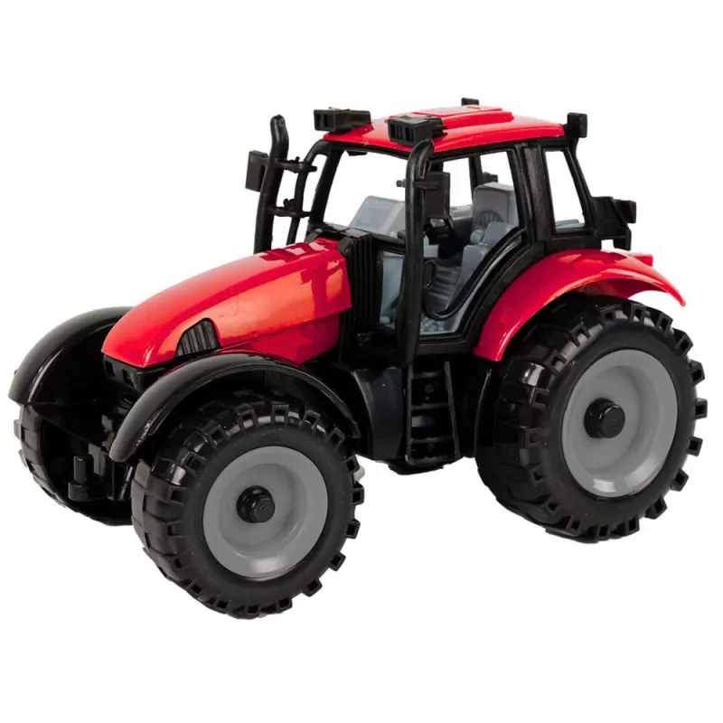 LEAN TOYS Trator Pequeno com Capô Rebativel, Vermelho, 13 cm