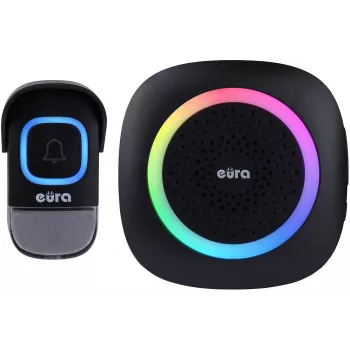 EURA WDP-46A3 Conjunto de Campainha Sem Fios Preto
