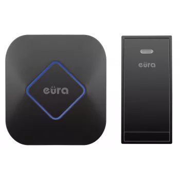 EURA WDP-83H2 JAZZ Conjunto de Campainha Sem Fios, Emissor sem Pilhas, Preto