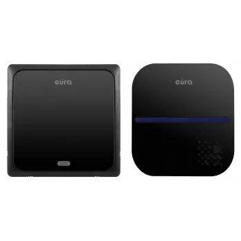 EURA WDP-84H2 BLUES Sistema de Campainha Sem Fios - Emissor sem Pilhas, Preto