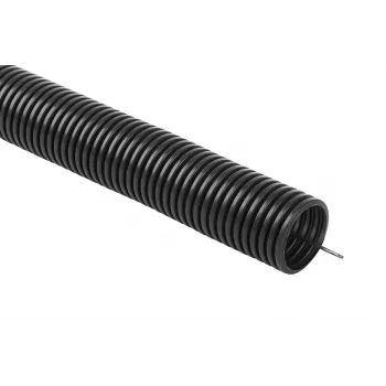 OLLO Tubo flexível ondulado em PVC UV 320N com fio piloto 50/43 mm, 25 m, preto