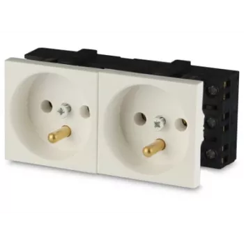 JAVEL Tomada dupla 2M branca 16A 250V encastrar