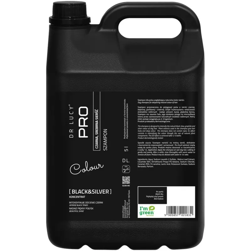 Champô DR LUCY Black & Silver para cães de pelagem escura - 5 L