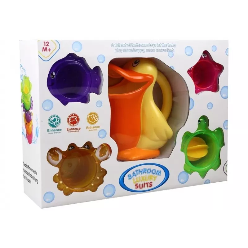Pelicano LEAN TOYS com padrões para o banho