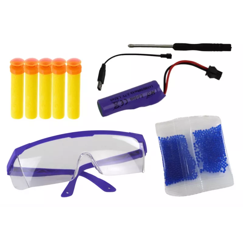Pistola elétrica de água com setas e óculos de proteção LEAN TOYS, preta