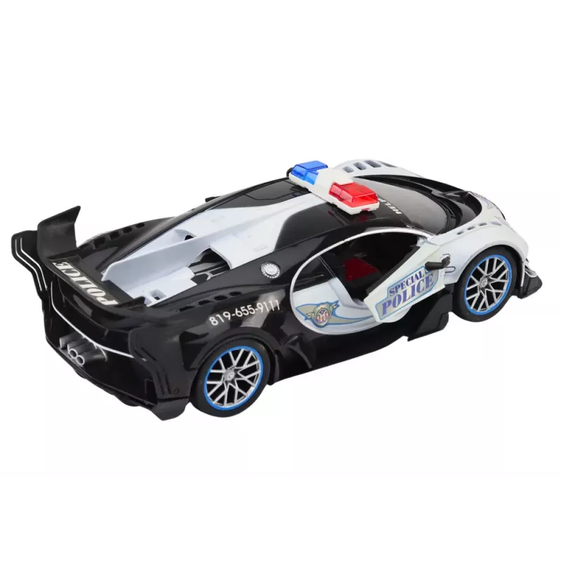 Carro de polícia RC telecomandado LEAN TOYS à escala 1:12, branco
