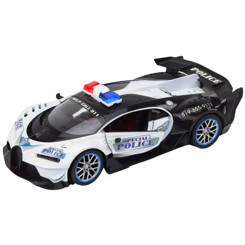 Carro de polícia RC telecomandado LEAN TOYS à escala 1:12, branco