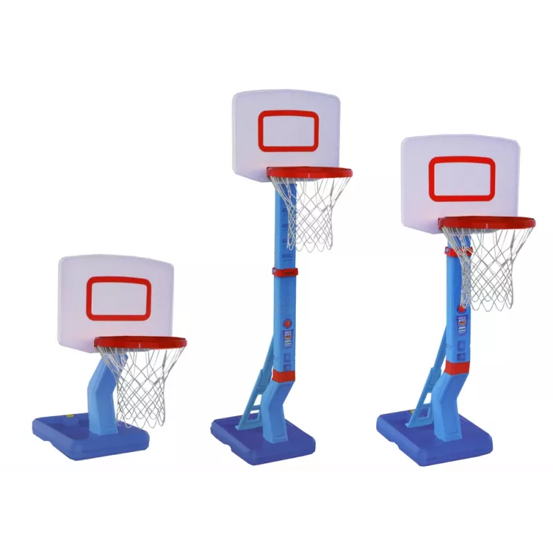 Cesto de basquetebol LEAN TOYS com bola ajustável e bomba 138cm azul