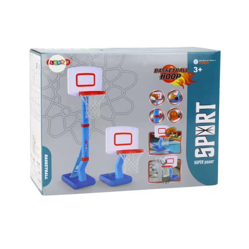 Cesto de basquetebol LEAN TOYS com bola ajustável e bomba 138cm azul