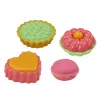 Conjunto de chá em mala - serviço de mesa de estanho de 15 peças com chávenas, pratos, suporte de bolo e tabuleiro - rosa, azul, padrão floral branco - brinquedo de role-play portátil para crianças a partir dos 3 anos