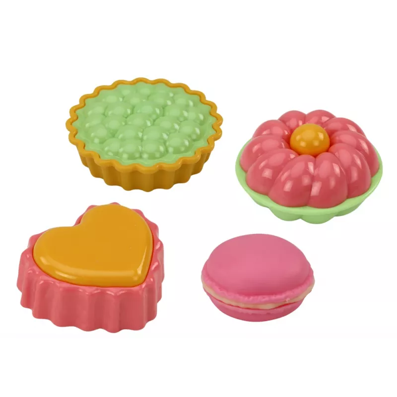 Conjunto de chá em mala - serviço de mesa de estanho de 15 peças com chávenas, pratos, suporte de bolo e tabuleiro - rosa, azul, padrão floral branco - brinquedo de role-play portátil para crianças a partir dos 3 anos