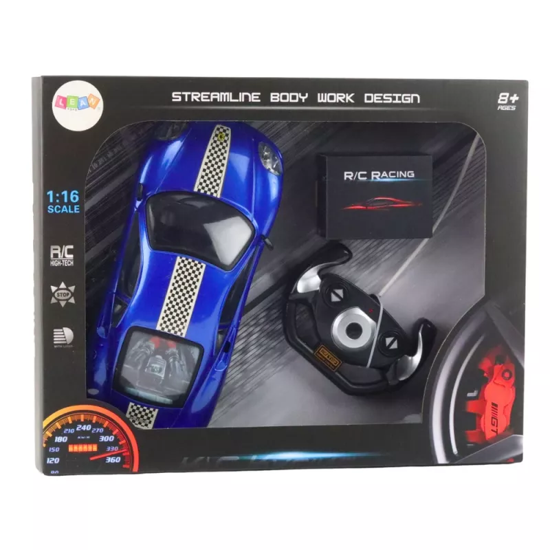 Carro desportivo RC telecomandado LEAN TOYS com luzes azul 1:16