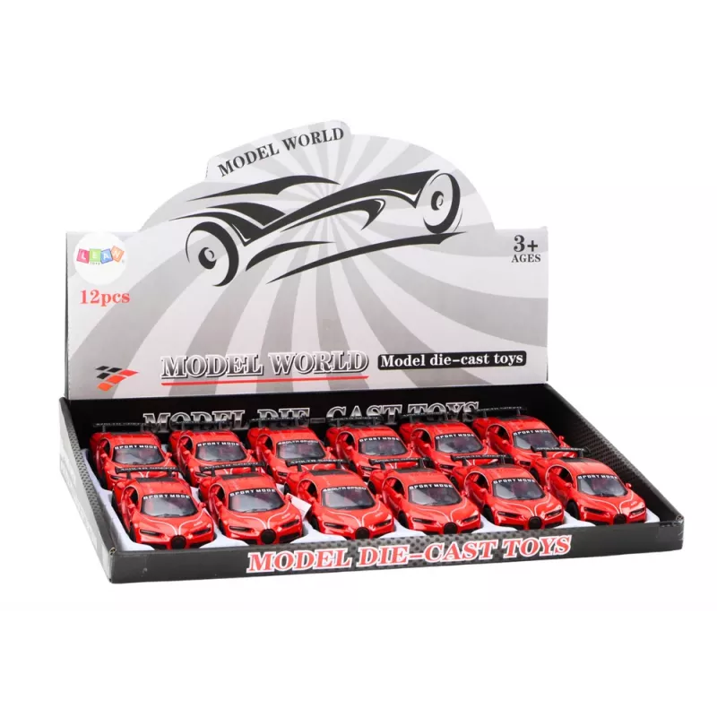 Carro desportivo 1:32 com propulsão por fricção LEAN TOYS vermelho