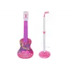 Conjunto de suporte de guitarra elétrica com microfone, a pilhas, LEAN TOYS rosa