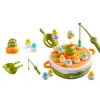 Jogo de pesca de dinossauros com canas de pesca LEAN TOYS madeira verde