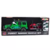 Conjunto de veículos todo-o-terreno com reboque e mota, luz e som, LEAN TOYS verde