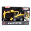 Retroescavadora e bulldozer de construção LEAN TOYS com pá giratória móvel, cabine, luz e som