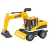 Retroescavadora e bulldozer de construção LEAN TOYS com pá giratória móvel, cabine, luz e som