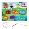 Puzzle de madeira com ímanes e jogo de enfiar animais LEAN TOYS