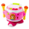 Tambor de bebé musical interativo LEAN TOYS com luzes e sons rosa