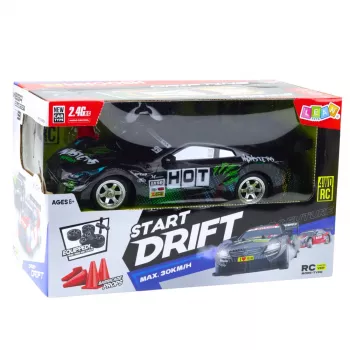 Carro de drift RC LEAN TOYS preto verde 30km/h 1:16