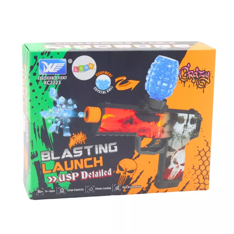 LEAN TOYS Pistola automática de bolas de gel de água caveira