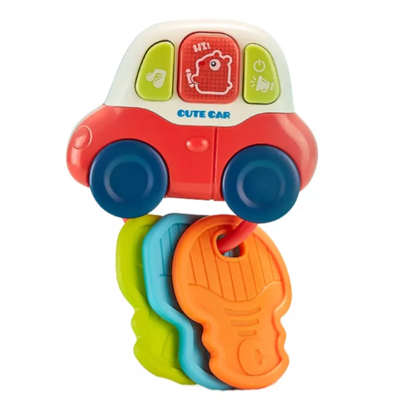 LEAN TOYS Carro de brincar interativo com mordedores chaves luzes sons
