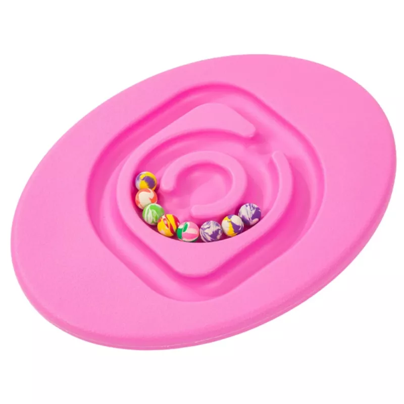 LEAN TOYS Prancha de equilíbrio sensorial para crianças com bolas de borracha 5 unid. rosa