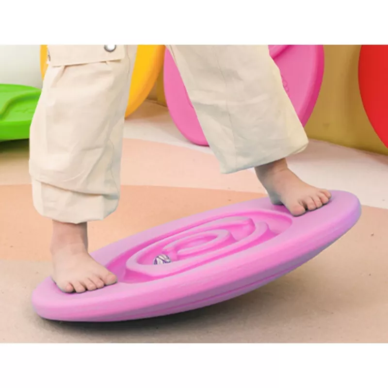 LEAN TOYS Prancha de equilíbrio sensorial para crianças com bolas de borracha 5 unid. rosa